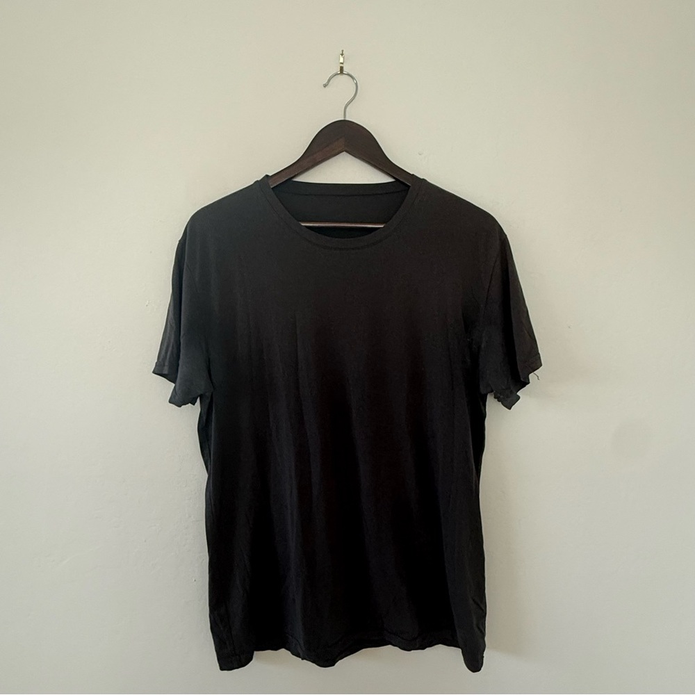 Bombas Men’s Merino Wool Blend Crew Neck T-Shirt - Black - Size Large